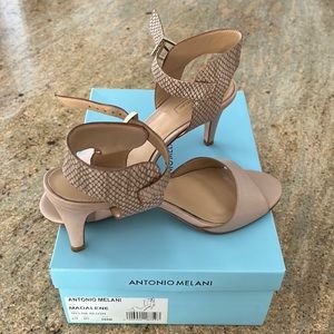 Sandal neutral with 2 inch heel.